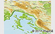 Physical Panoramic Map of Primorje-Gorski Kotar