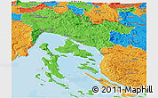 Political Panoramic Map of Primorje-Gorski Kotar