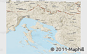 Shaded Relief Panoramic Map of Primorje-Gorski Kotar