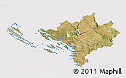 Satellite 3D Map of Sibenik, cropped outside