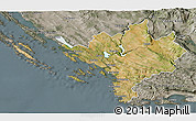 Satellite 3D Map of Sibenik, semi-desaturated