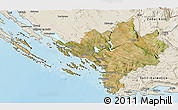 Satellite 3D Map of Sibenik, shaded relief outside