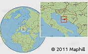 Savanna Style Location Map of Sibenik