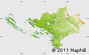 Physical Map of Sibenik, cropped outside