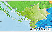 Physical Map of Sibenik, political outside