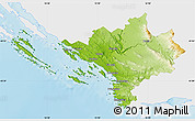 Physical Map of Sibenik, single color outside