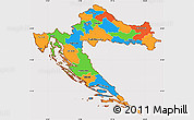 Political Simple Map of Croatia, cropped outside