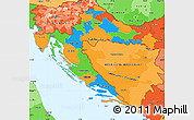 Political Simple Map of Croatia, political shades outside