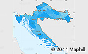 Political Shades Simple Map of Croatia, single color outside