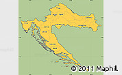 Savanna Style Simple Map of Croatia, cropped outside