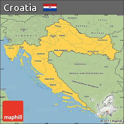 Savanna Style Simple Map of Croatia