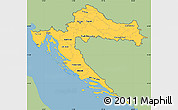 Savanna Style Simple Map of Croatia, single color outside