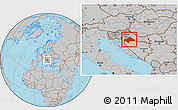 Gray Location Map of Sisak-Moslavina