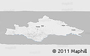 Gray Panoramic Map of Sisak-Moslavina, single color outside