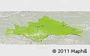 Physical Panoramic Map of Sisak-Moslavina, lighten, semi-desaturated