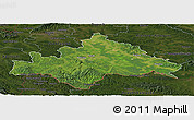 Satellite Panoramic Map of Sisak-Moslavina, darken