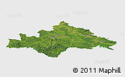 Satellite Panoramic Map of Sisak-Moslavina, single color outside