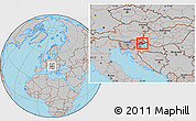 Gray Location Map of Varazdin