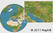 Satellite Location Map of Virovitica-Podravina