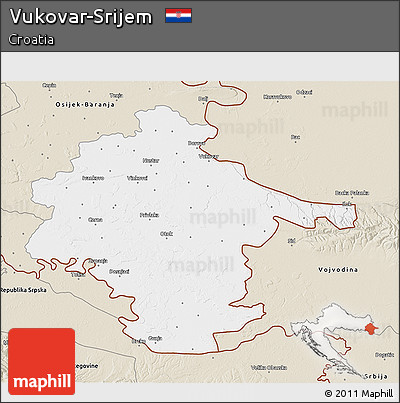 Classic Style 3D Map of Vukovar-Srijem