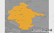 Political 3D Map of Vukovar-Srijem, desaturated