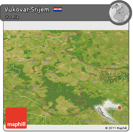 Satellite 3D Map of Vukovar-Srijem