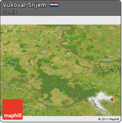 Satellite 3D Map of Vukovar-Srijem