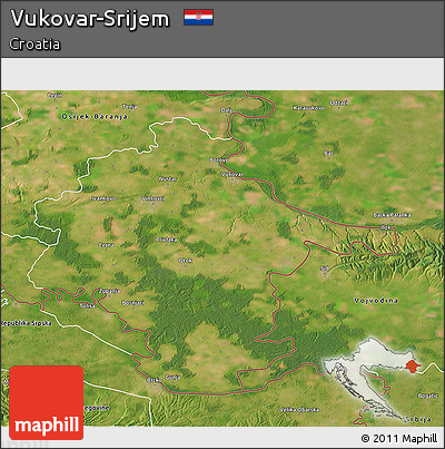 Satellite 3D Map of Vukovar-Srijem