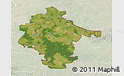 Satellite 3D Map of Vukovar-Srijem, lighten