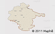 Shaded Relief 3D Map of Vukovar-Srijem, cropped outside