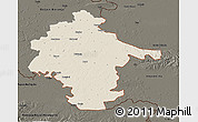 Shaded Relief 3D Map of Vukovar-Srijem, darken