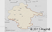 Shaded Relief 3D Map of Vukovar-Srijem, desaturated