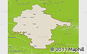 Shaded Relief 3D Map of Vukovar-Srijem, physical outside