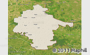 Shaded Relief 3D Map of Vukovar-Srijem, satellite outside