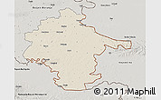 Shaded Relief 3D Map of Vukovar-Srijem, semi-desaturated