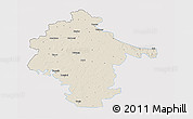 Shaded Relief 3D Map of Vukovar-Srijem, single color outside
