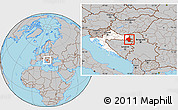 Gray Location Map of Vukovar-Srijem, highlighted country