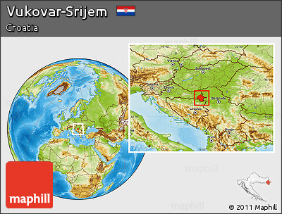 Physical Location Map of Vukovar-Srijem