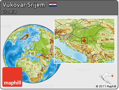 Physical Location Map of Vukovar-Srijem