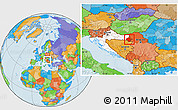 Political Location Map of Vukovar-Srijem, highlighted country