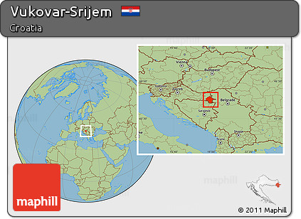 Savanna Style Location Map of Vukovar-Srijem
