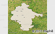 Shaded Relief Map of Vukovar-Srijem, satellite outside