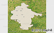 Shaded Relief Map of Vukovar-Srijem, satellite outside