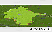 Physical Panoramic Map of Vukovar-Srijem, darken