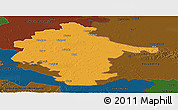 Political Panoramic Map of Vukovar-Srijem, darken