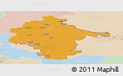 Political Panoramic Map of Vukovar-Srijem, lighten