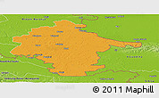 Political Panoramic Map of Vukovar-Srijem, physical outside