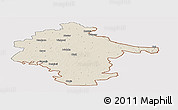 Shaded Relief Panoramic Map of Vukovar-Srijem, cropped outside