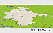 Shaded Relief Panoramic Map of Vukovar-Srijem, physical outside