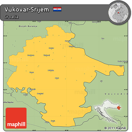 Savanna Style Simple Map of Vukovar-Srijem